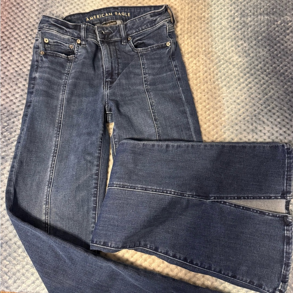 American Eagle Outfitters Women's Flare Jeans - Medium Blue